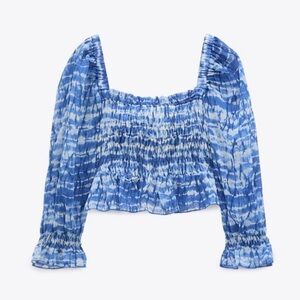 Zara Blue Patterned Blouse